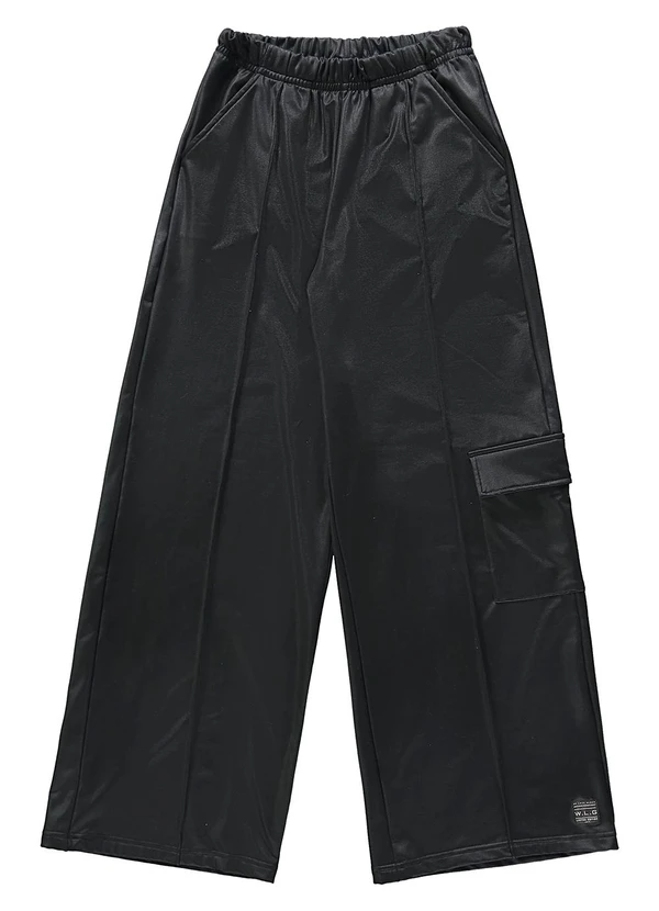 Gloss - Calça Wide Leg em Malha Cirrê Juvenil Preto 4