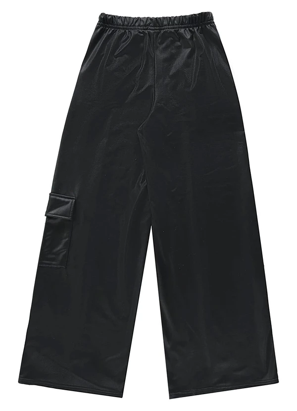 Gloss - Calça Wide Leg em Malha Cirrê Juvenil Preto 5