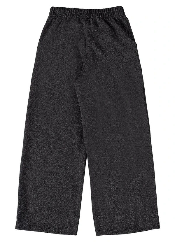 Gloss - Calça Wide Leg em Malha Juvenil Preto 2