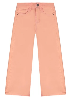 Malwee Kids - Calça Wide Leg em Sarja Laranja Claro - MALWEE KIDS