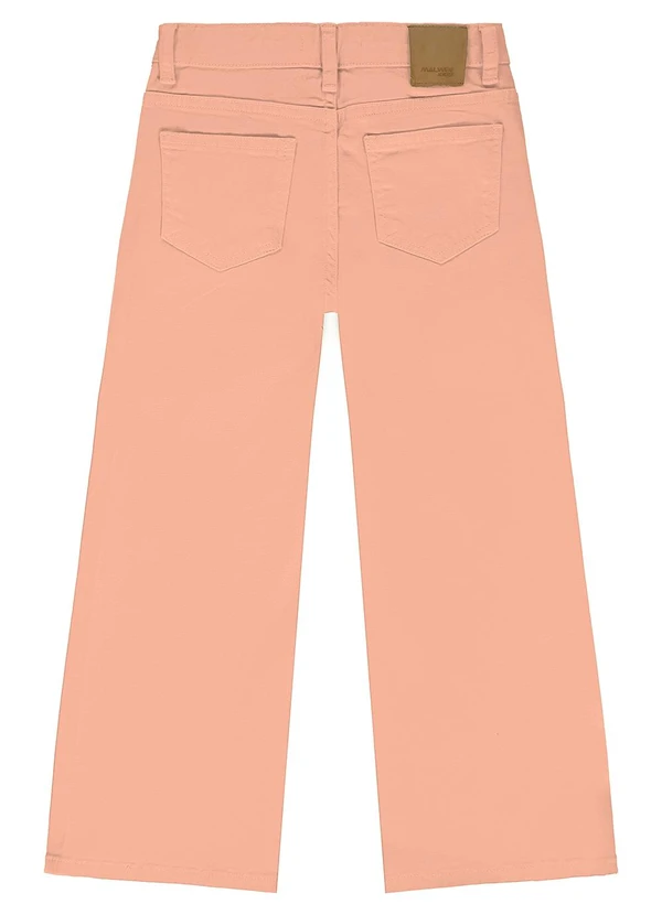 Malwee Kids - Calça Wide Leg em Sarja Laranja Claro 2