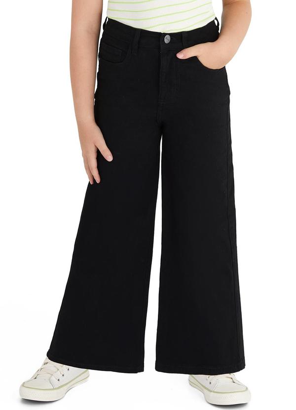 Malwee Kids - Calça Wide Leg em Sarja Preto 1