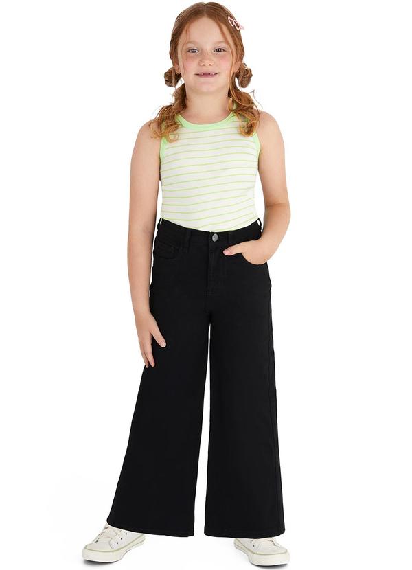 Malwee Kids - Calça Wide Leg em Sarja Preto 2