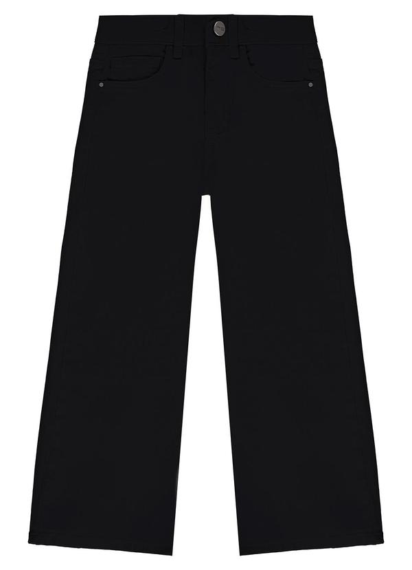 Malwee Kids - Calça Wide Leg em Sarja Preto 3