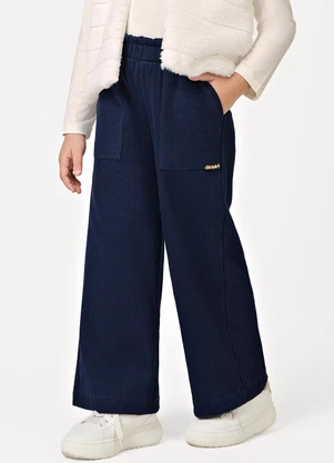 Trick Nick - Calça Wide Leg Feminina Infantil Azul - TRICK NICK