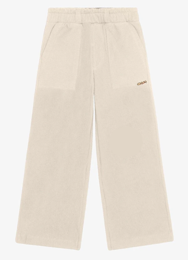 Trick Nick - Calça Wide Leg Feminina Infantil Bege