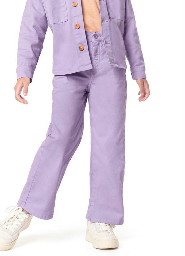 Malwee Kids - Calça Wide Leg Infantil de Menina Lilás