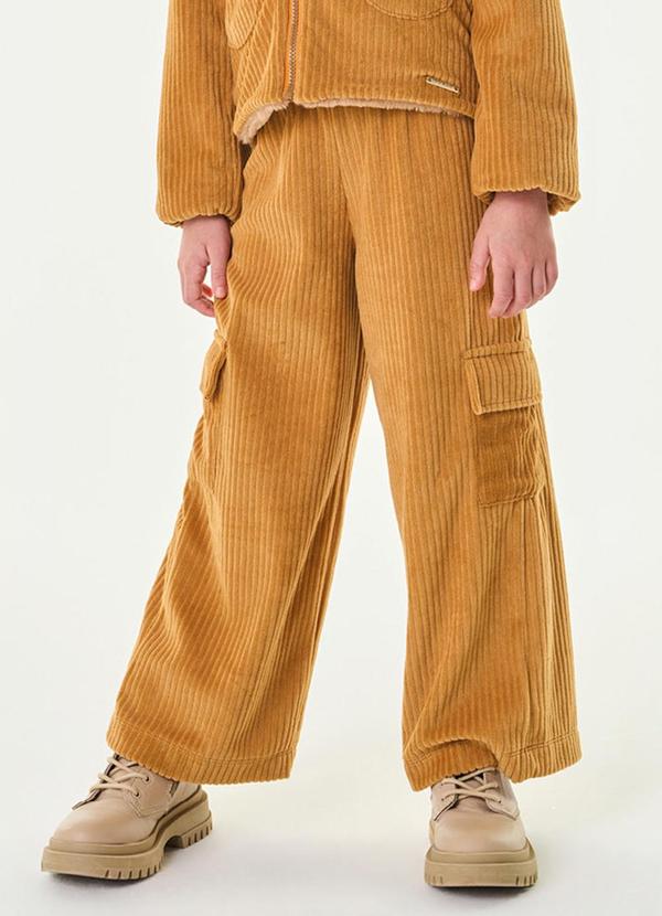 Trick Nick - Calça Wide Leg Infantil Feminina Marrom