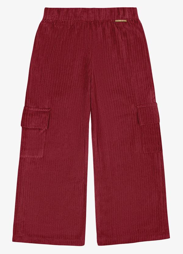 Trick Nick - Calça Wide Leg Infantil Feminina Vermelho