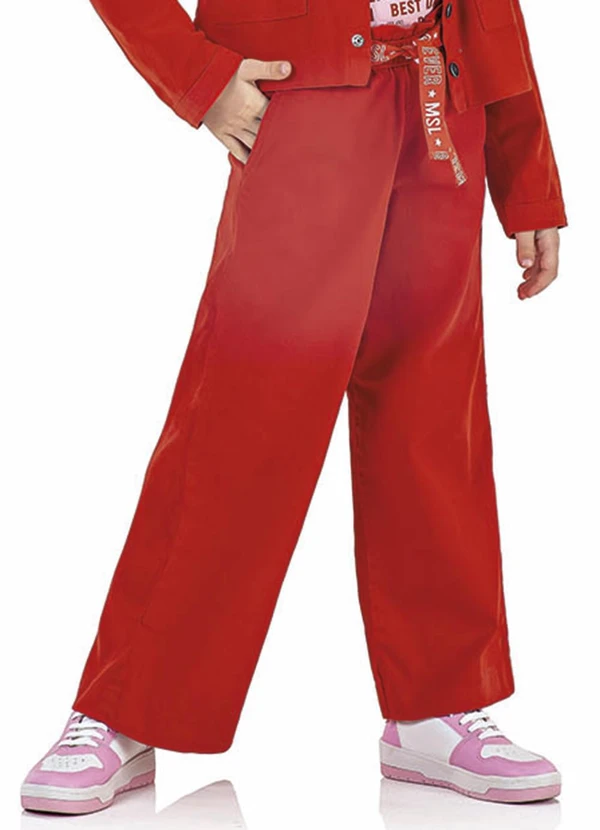 Marisol - Calça Wide Leg Infantil Feminina Vermelho