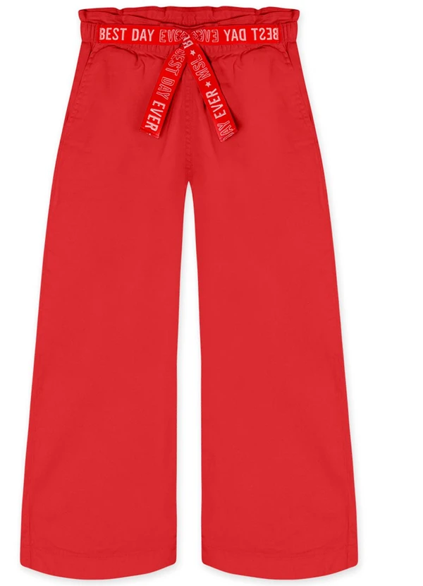 Marisol - Calça Wide Leg Infantil Feminina Vermelho 3