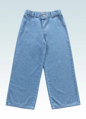 Fakini Kids - Calça Wide Leg Jeans Azul - FAKINI KIDS