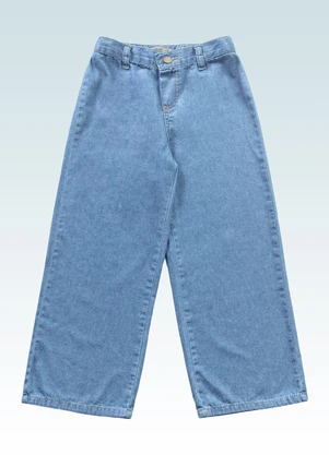 Fakini Kids - Calça Wide Leg Jeans Azul - FAKINI KIDS