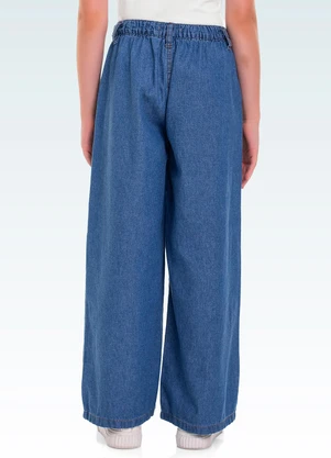 Fakini Kids - Calça Wide Leg Jeans Azul - FAKINI KIDS