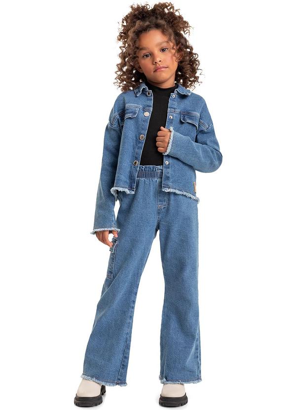 Quimby - Calça Wide Leg Jeans Infantil Menina Azul 2