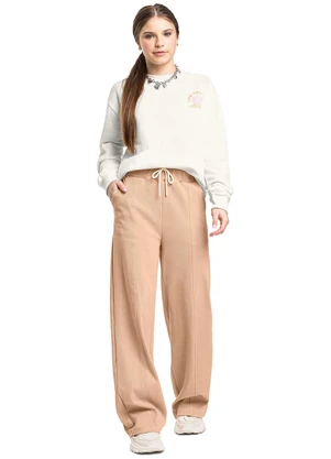 Gloss - Calça Wide Leg Juvenil Alfaiataria Marrom - GLOSS