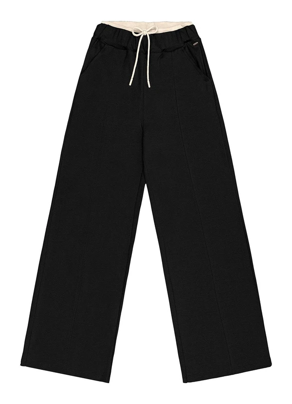 Gloss - Calça Wide Leg Juvenil Alfaiataria Preto 3