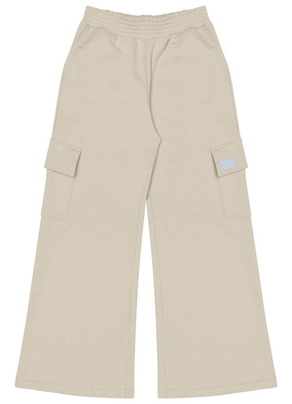 Minty - Calça Wide Leg Juvenil Bege