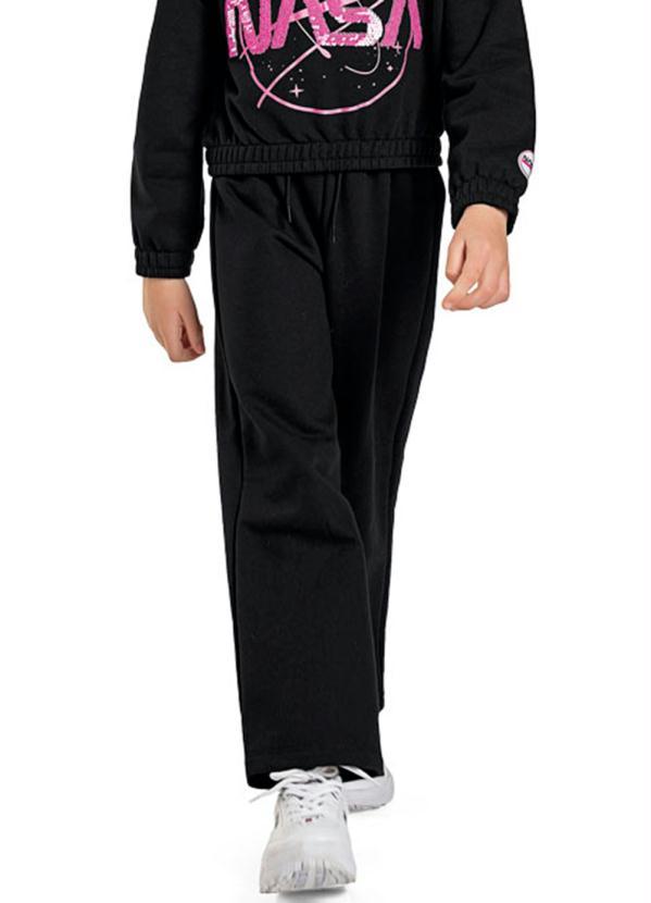 Fakini Kids - Calca Wide Leg Preto