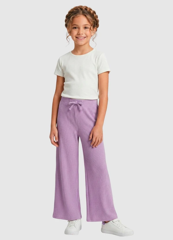 Turminha - Calça Wide Leg Ribana Lilás