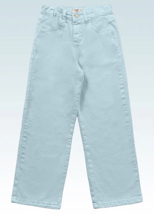 Fakini Kids - Calça Wide Leg Sarja Azul - FAKINI KIDS
