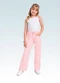 Fakini Kids - Calça Wide Leg Sarja Azul - variação: Rosa