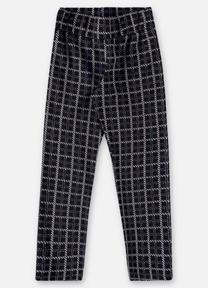 Up Baby - Calça Xadrez Infantil para Menina Preto - UP BABY