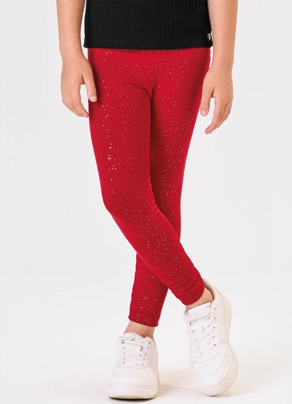 Trick Nick - Legging Infantil Cotton Glitter Vermelho