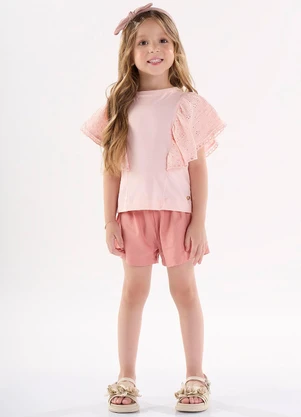 Up Baby - Bata em Meia Malha Linho Rosa - UP BABY