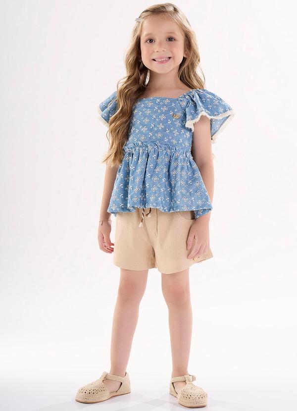 Up Baby - Bata Infantil em Laise para Menina Azul 2