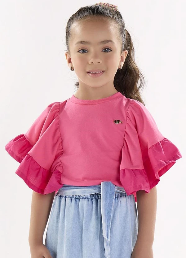 Up Baby - Bata Infantil Menina em Meia Malha Rosa