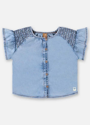 Up Baby - Bata Infantil para Menina em Jeans Azul - UP BABY