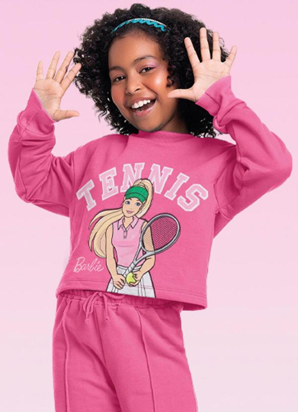Barbie - Blusa Manga Longa Barbie Mattel Rosa