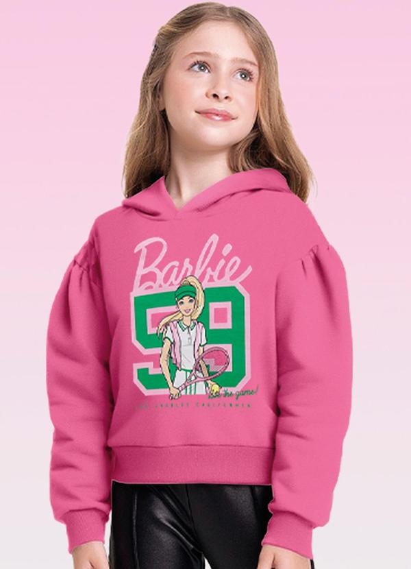 Barbie - Blusão com Capuz Barbie Mattel Rosa