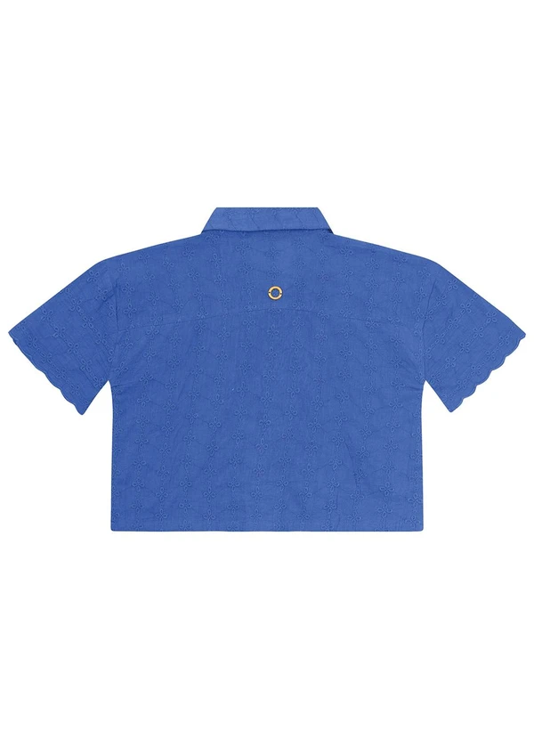 Carinhoso - Camisa Azul Marinho Cropped em Laíse Menina 4