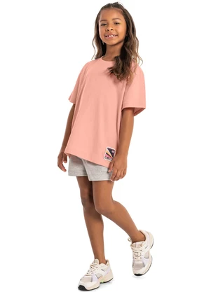 Gloss - Camisa Básica Oversize Juvenil Rosa - GLOSS