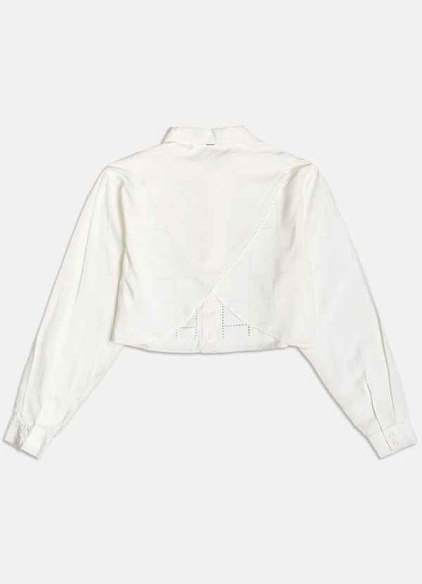 I Am - Camisa Casual com Strass Branco 4