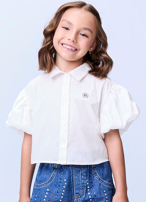 Momi - Camisa com Mangas Balonê Off White
