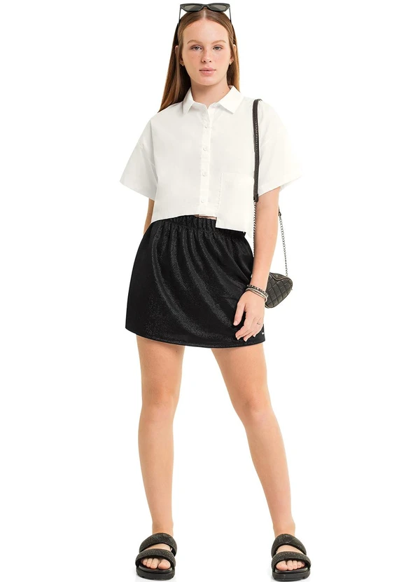 Gloss - Camisa Cropped Juvenil Bege 3
