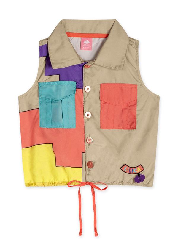 Lilica Ripilica - Camisa Curta com Repelência a Água Bege