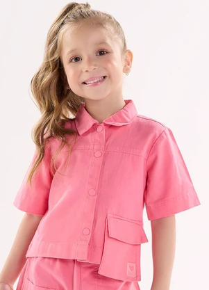 Up Baby - Camisa em Sarja Rosa - UP BABY