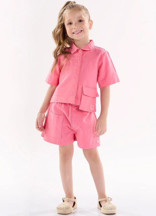 Up Baby - Camisa em Sarja Rosa 2