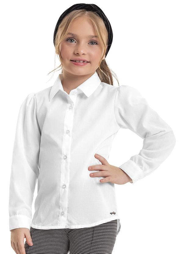 Quimby - Camisa em Tricoline Infantil Menina Branco
