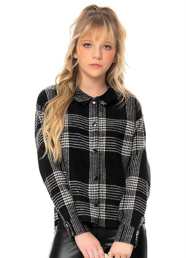 Rovitex Teen - Camisa Menina Flanela Winter Preto