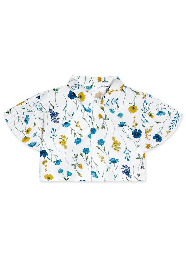 Marisol - Camisa Floral Menina Branco