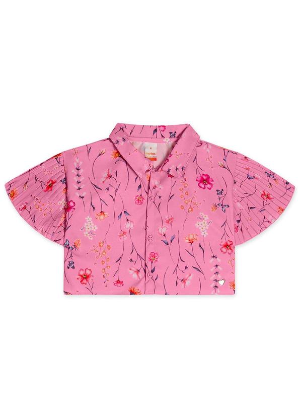 Marisol - Camisa Floral Menina Rosa