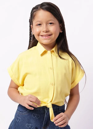 Torra - Camisa Infantil Cropped Amarela - TORRA