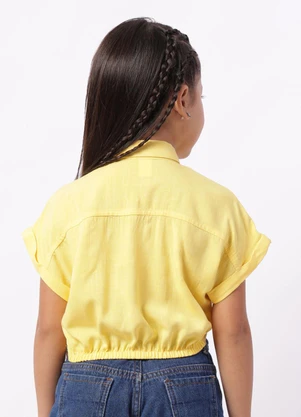 Torra - Camisa Infantil Cropped Amarela - TORRA