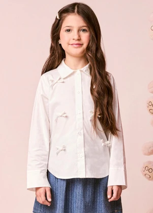 Momi - Camisa Infantil de Manga Longa com Lacinhos - MOMI