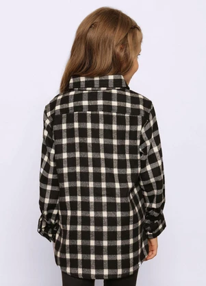 Torra - Camisa Infantil Flanelada Xadrez Preta - TORRA